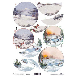 ITD COLLECTION 21x29cm A4 einseitig Scrapbooking Craft Papier 250g - 3D-Kugeltrenner Winteransichten