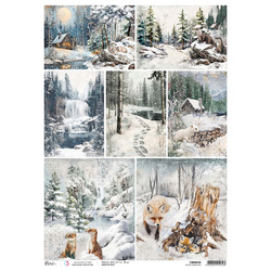 Reispapier für Decoupage A3 - Ciao Bella - Forest Tales Winter Landscape Winterlandschaft
