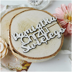 Dekorpappe Die Cut Chipboard taufe Gedenkinschrift - Kreatywna Pracownia