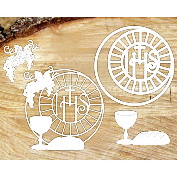 SCRAPINIEC Dekorpappe Die Cut Chipboard Dekoration, Dekor - 3-lagige Tasse - 4 Stk.