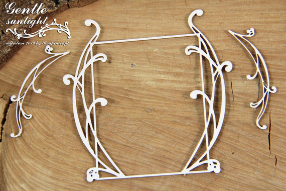 SCRAPINIEC Dekorpappe Die Cut Chipboard Dekoration Ornament, Rahmen 5558