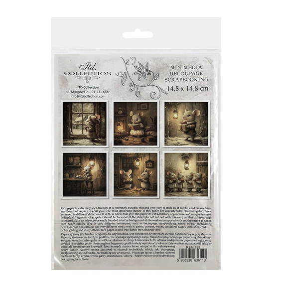 Reispapier-Set - Mäuse, Festzeit, Weihnachten - RSM188 - Itd Collection