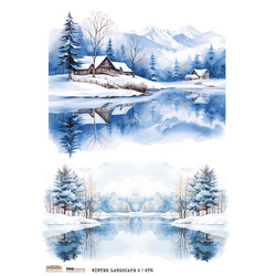 Reispapier Decoupage Bastelpapier A4 - Scraplove - Winter Landscape 6 - Winteransicht 6