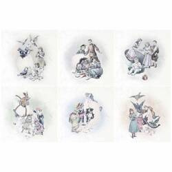 ITD Reispapier Decoupage SET Bastelpapier, vintage, kinder, ostern, eier, hasen, vögel RSM069