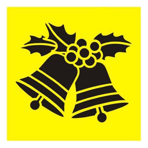 ITD Mixed Media Schablone STENCIL für Decoupage Scrapbooking 16x16, ST0085 Glocken Stechpalme