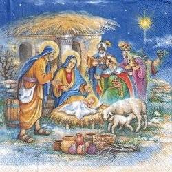 SERVIETTEN 1 Stück Motivservietten Decoupage Napkin 33x33cm - Heilige Familie