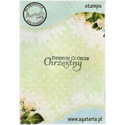 AGATERIA - Transparent Stempel Motivstempel Clear Stamp, Dziękuję Ci Ojcze Chrzestny Untertitel PL