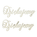 Dekorpappe Die Cut Chipboard Dekoration aufschriften Dankeschön 2 Stück - Kreatywna Pracownia