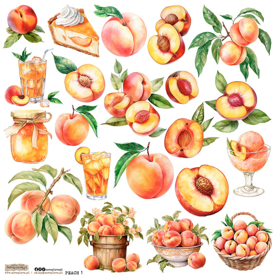 AUFKLEBER ScrapLove Dekor Stickers - Peach 1
