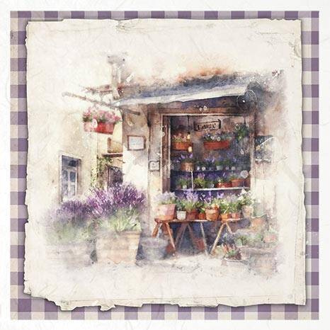 ITD Reispapier Decoupage SET Bastelpapier, Tür und Fenster mit Lavendeldekoration RSM081