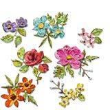 SIZZIX Stanzform Präge Stanzschablone Cutting Die, Brushstroke Flowers Mini by Tim Holtz Blumen