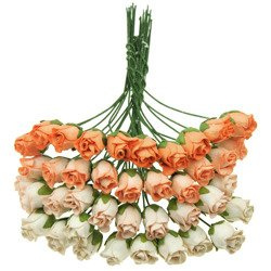 ROSEN geschlossene 8mm 40Stk Scrapbooking Maulbeerpapier Blumen, mix orange