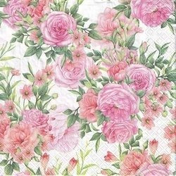 SERVIETTEN 1 Stück Motivservietten Decoupage Napkin 33x33cm - Blumen Rose