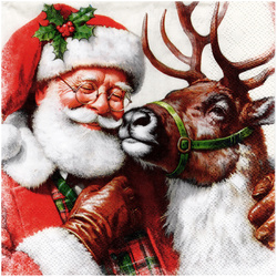 Serviettentechnik Motivserviette - 1 Stück - Decoupage Serviette 33x33 cm - Santa's best friend