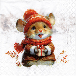 Serviettentechnik Motivserviette - 1 Stück - Decoupage Serviette 33x33 cm - Elli and Becky Maus