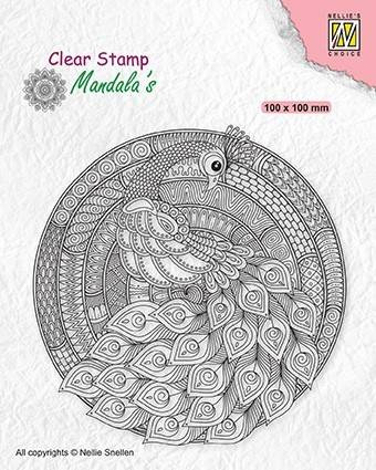 NELLIE'S Transparent Acryl Stempel Motivstempel Clear Stamp - Pfau