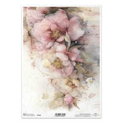 Reispapier für Decoupage A4 - florale Motive, Pfingstrose - R2688 - Itd Collection 