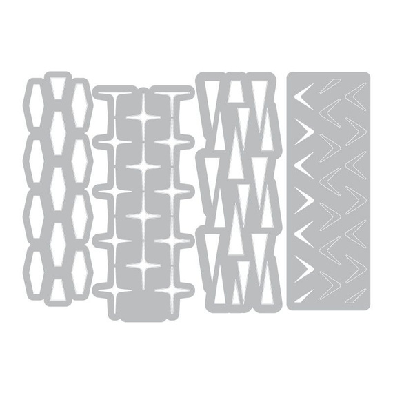 SIZZIX Stanzer Präge Stanzschablone Cutting Die, Retro Repeat 664160