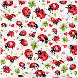 SERVIETTEN 1 Stück Motivservietten Decoupage Napkin 33x33cm,  Ladybug flight