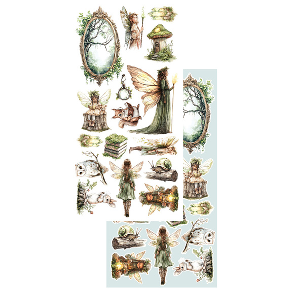 ALCHEMY OF ART 15x30cm doppelseitig Scrapbooking Papier 250g, The world of fairies