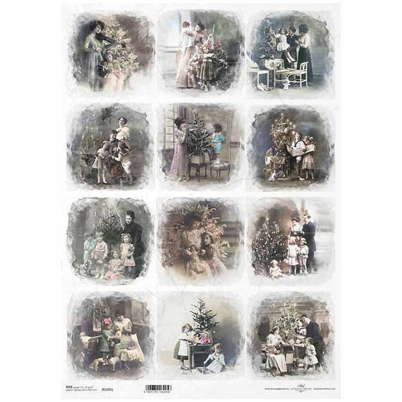 Reispapier für Decoupage A3 ITD-1101L vintage Weihnachten