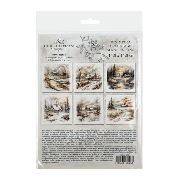 Reispapier-Set - Winterlandschaft, Berge, Natur, Hütten - RSM206 - Itd Collection