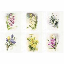 ITD Reispapier Decoupage SET Bastelpapier, Hyazinthen, Schneeglöckchen, Krokusse RSM073