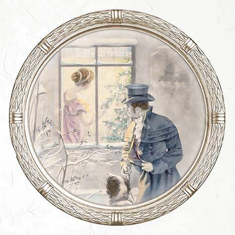 ITD Reispapier Decoupage SET Bastelpapier, vintage rahmen winter RSM061 