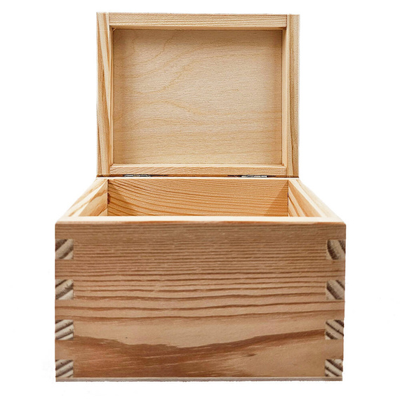 Holzschatulle Schmuck – Kiefernholzbox zum Dekorieren & Decoupage 14,5×12×10 cm