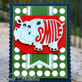 CHEERY LYNN Stanzform Präge Stanzschablone Cutting Die - Happy Hippo Nilpferd SMILE Aufschrift