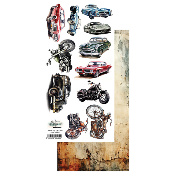 Scrapbooking Papier 15x30 - Alchemy of Art - Autos