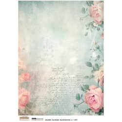 Reispapier Decoupage Bastelpapier A4 - Scraplove - Shabby Flowers Background 4