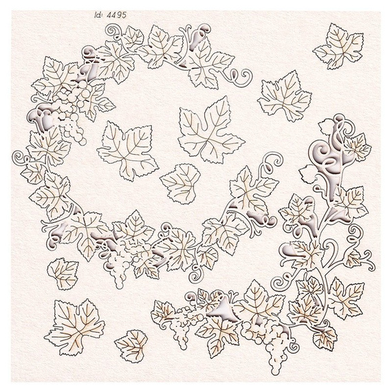 SCRAPINIEC Dekorpappe Die Cut Chipboard Dekoration Ornament, Weinrebe Kranz Blätter