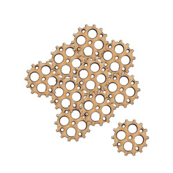 Holzverzierung Zahnrad Nr. 9 - Set mit 10 Stück - Decor