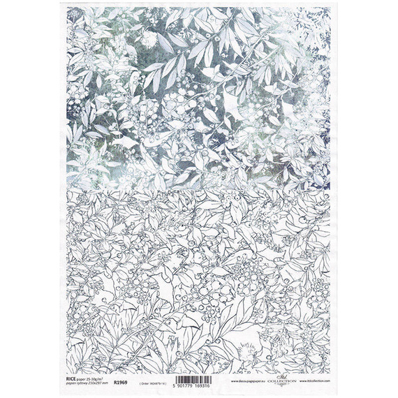 ITD Reispapier Decoupage Bastelpapier Serviettentechnik, ITD-R1969 Blumenmotive