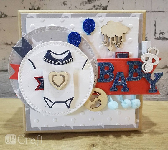 DPCRAFT Dekorpappe Die Cut Chipboard Dekoration Ornament 40 Stk., Baby Kind