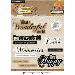 STUDIO LIGHT AUFKLEBER Dekor Stickers Scrapbooking - Sentiments Sweet Bee Memories