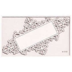 SCRAPINIEC Dekorpappe Die Cut Chipboard Dekoration Ornament 2-lagig - Rahmenschild 01 Idea d'oro