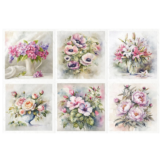 Scrapbooking-Bastelpapier-Set reisfeld - ITD - RSM144 Sommerblumensträuße