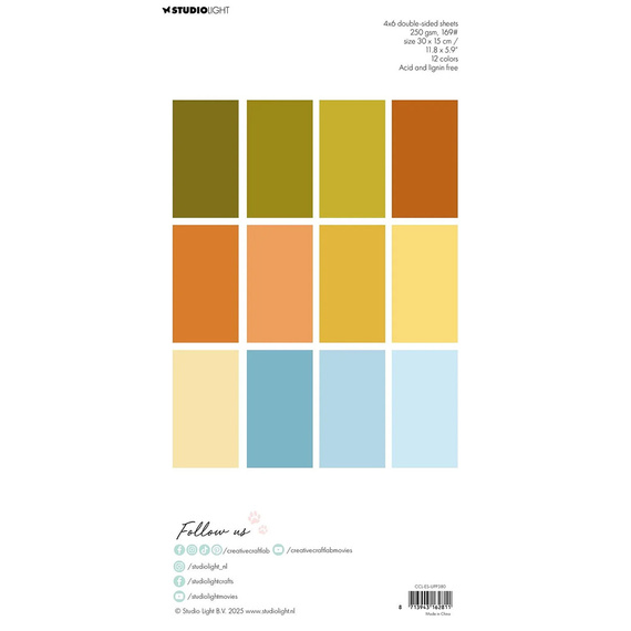 STUDIOLIGHT Set 24Blatt 15x30cm doppelseitig Scrapbooking Papier, Cosy autumn