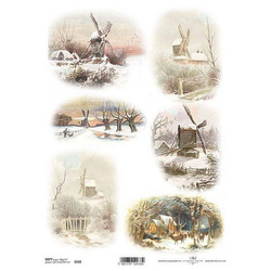 Decoupage-Papier A4 SOFT ITD-S332, Winteransichten