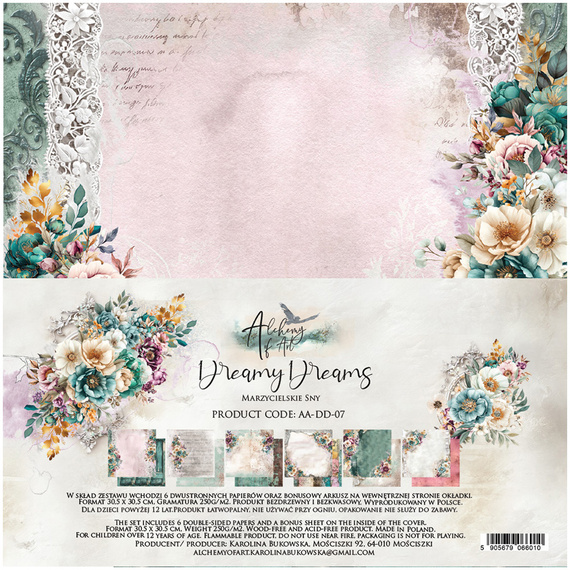 ALCHEMY OF ART Set 30x30cm Scrapbooking Papier, Dreamy Dreams