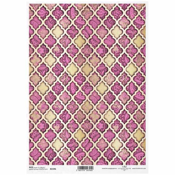 ITD Reispapier Decoupage Bastelpapier Serviettentechnik-R1596 - A4 - Orientalisches Mosaik