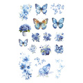 AUFKLEBER folie - Blaue Blumen und Schmetterlinge