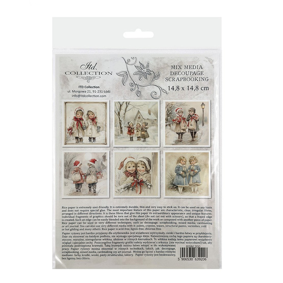 Reispapier-Set - Kinder, Aquarell, Porträt, Retro - RSM200 - Itd Collection