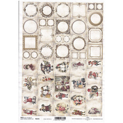 ITD Reispapier Decoupage Bastelpapier Serviettentechnik, vintage, Adventskalendery R2141