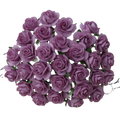 Dunkel lila offene Rosen - 10mm - 50 Stk.