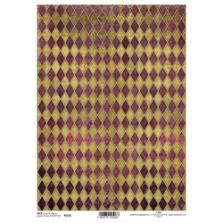 ITD Reispapier Decoupage Bastelpapier Serviettentechnik-R1531 - A4 Hintergrund Rauten