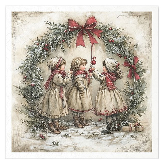 Reispapier-Set - Weihnachtsmann, Kinder, Weihnachten - RSM187 - Itd Collection