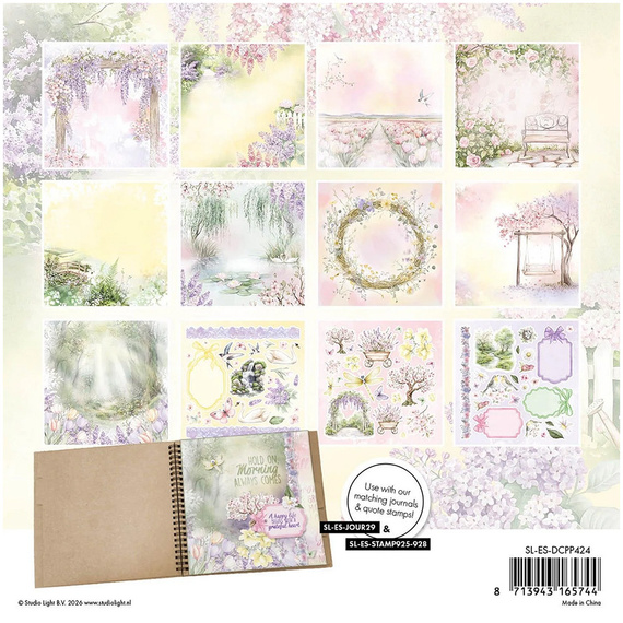 STUDIOLIGHT Scrapbooking Papier Set 20x20 cm, Collage Papier Pad - Christmas Blush